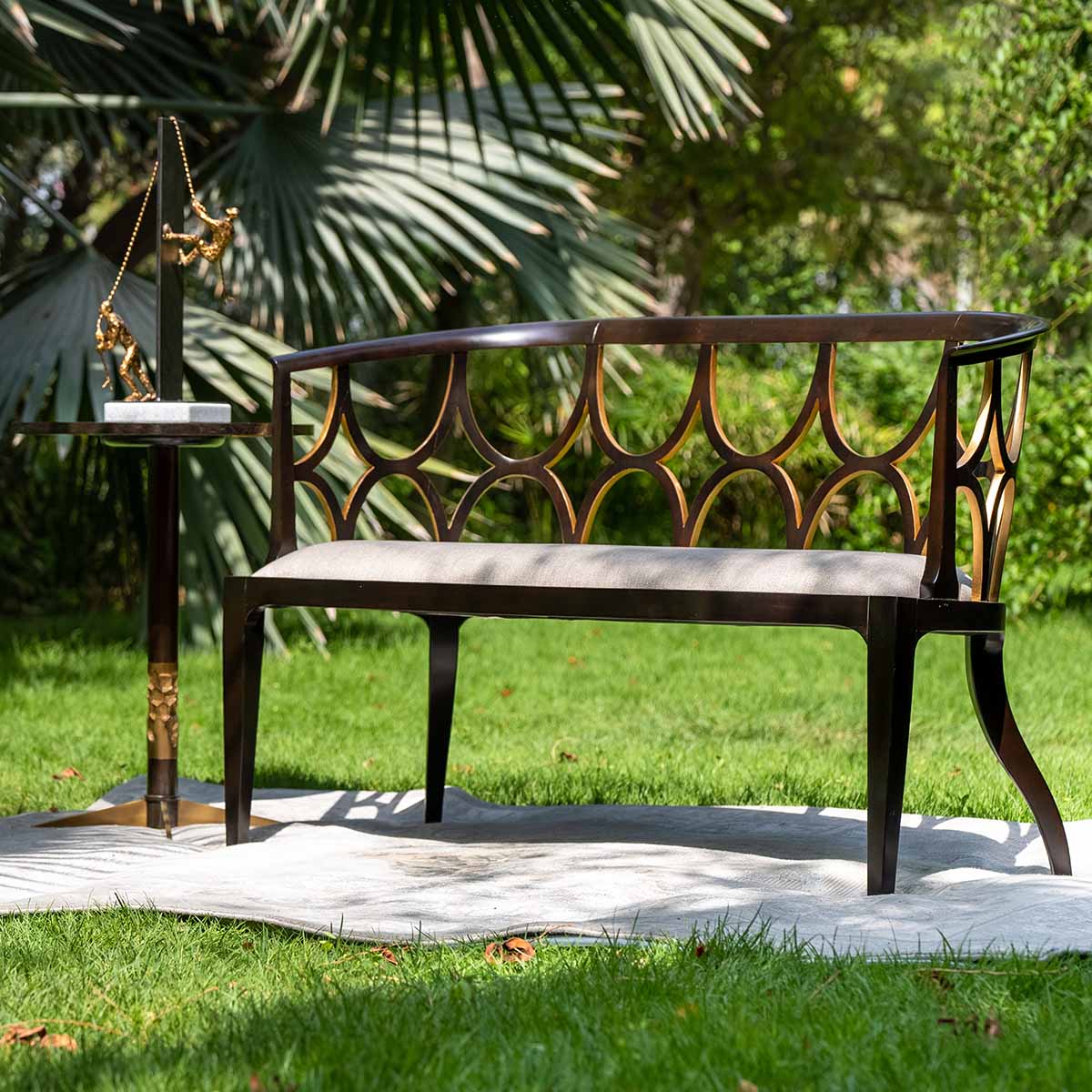 Ebonised Connaught settee Theodore Alexander