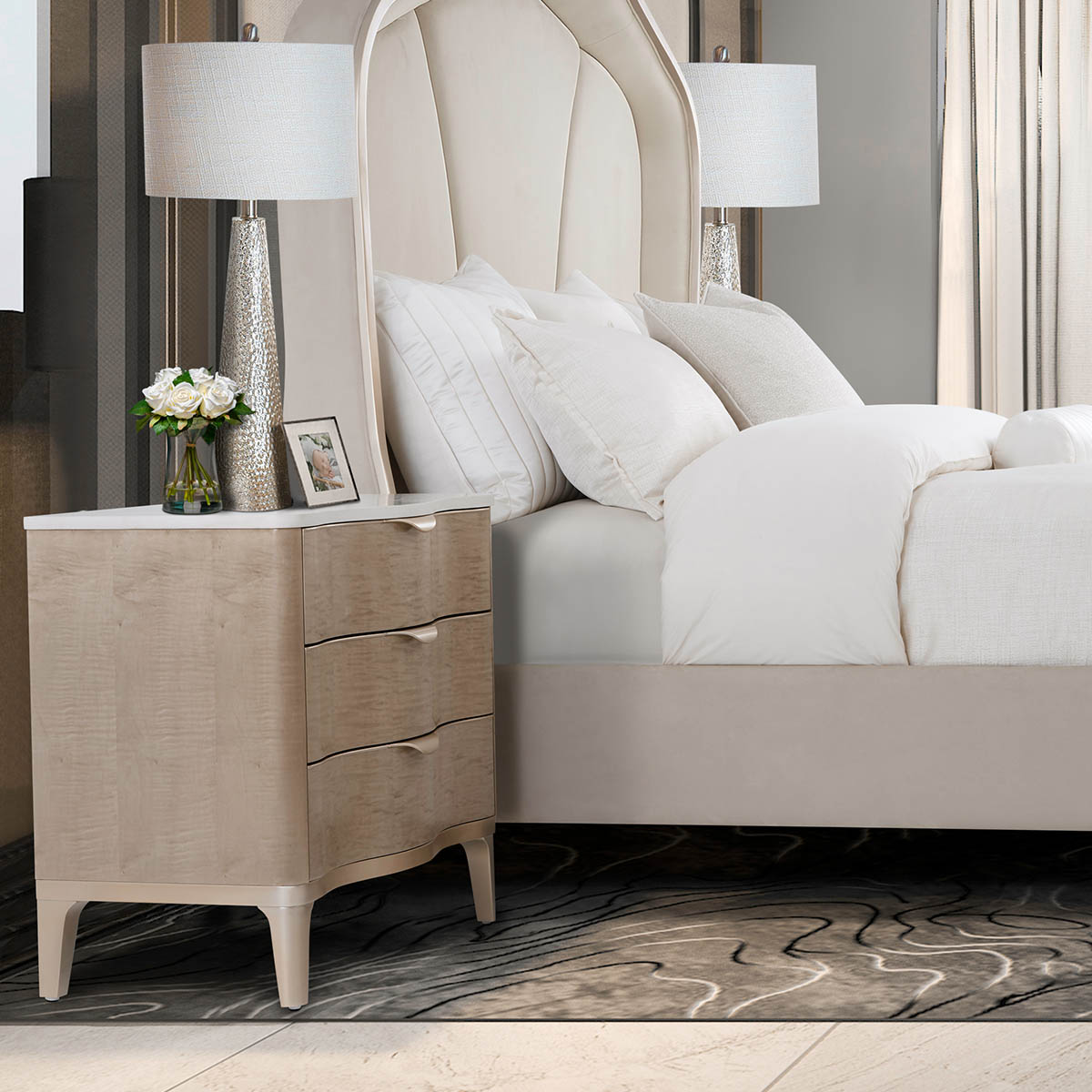 Malibu crest chardonnay bedside table- Michael Amini