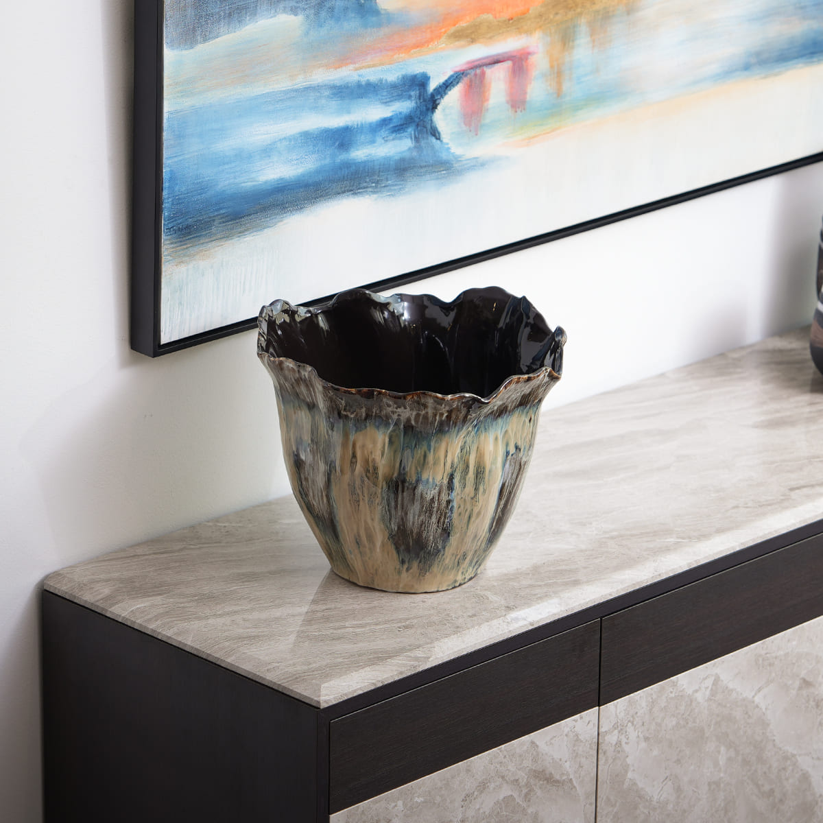 Ceramic large organic vase