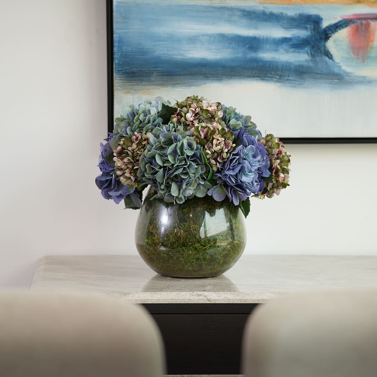 Hydrangea faux moss garden