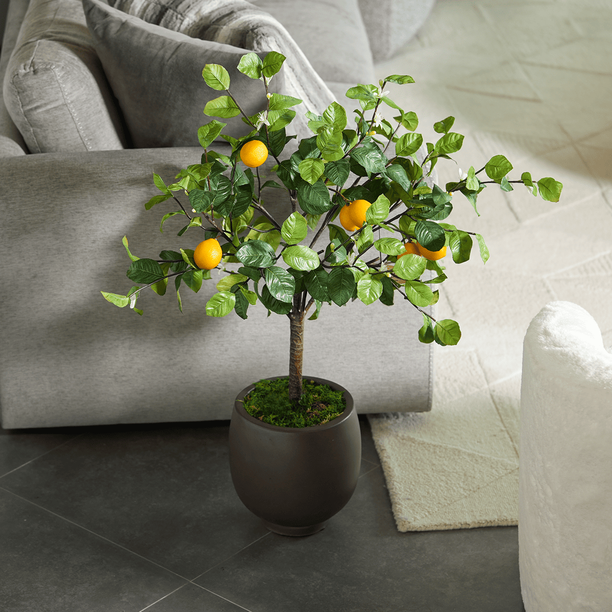 Lemon bush faux arrangement