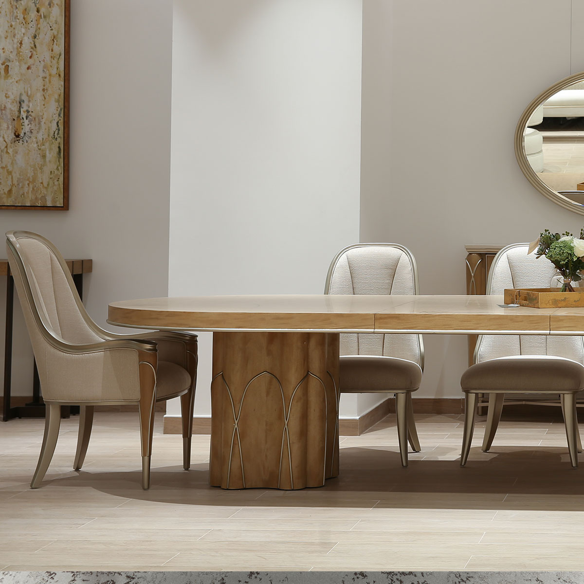 Villa cherie caramel dining armchair- Michael amini