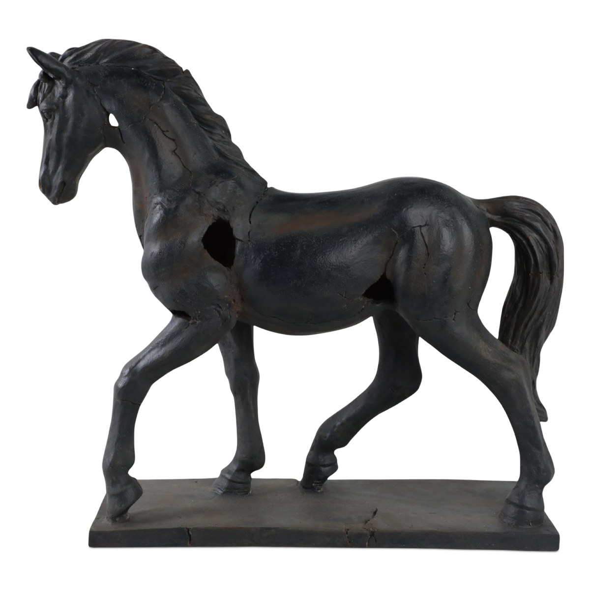 Cracked horse sculpture