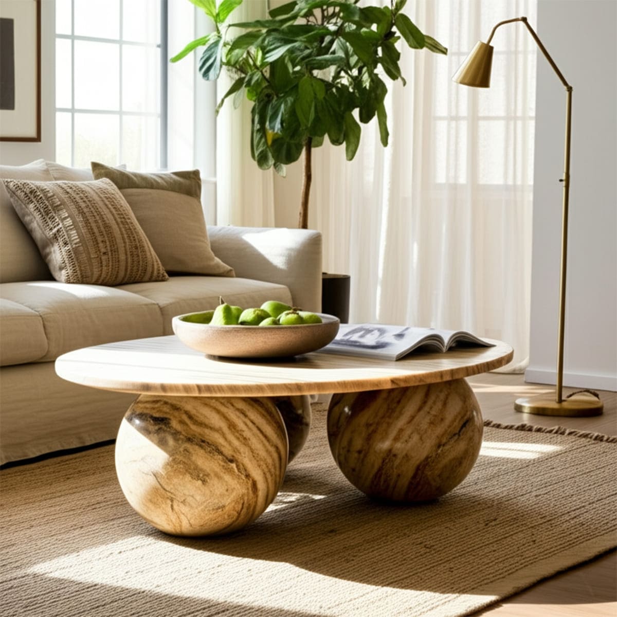 Laszlo marble sphere coffee table