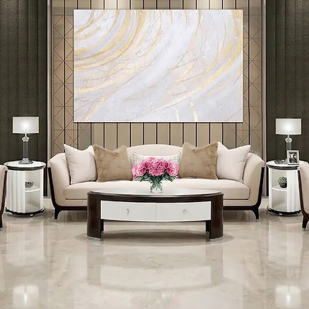 صوفا باريسشيك كريميني إسبريسو- Michael Amini