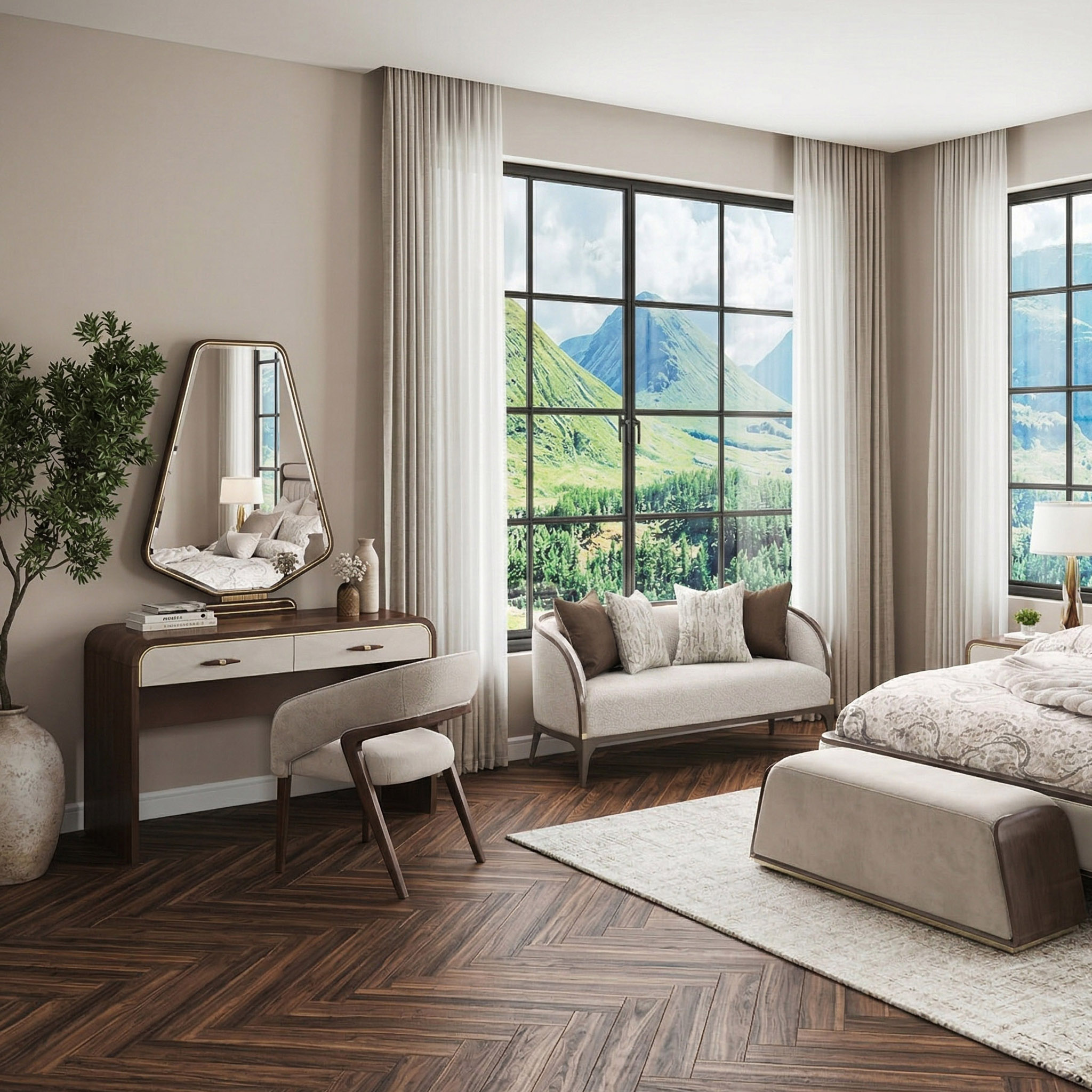 Houston vanity desk set- Michael Amini