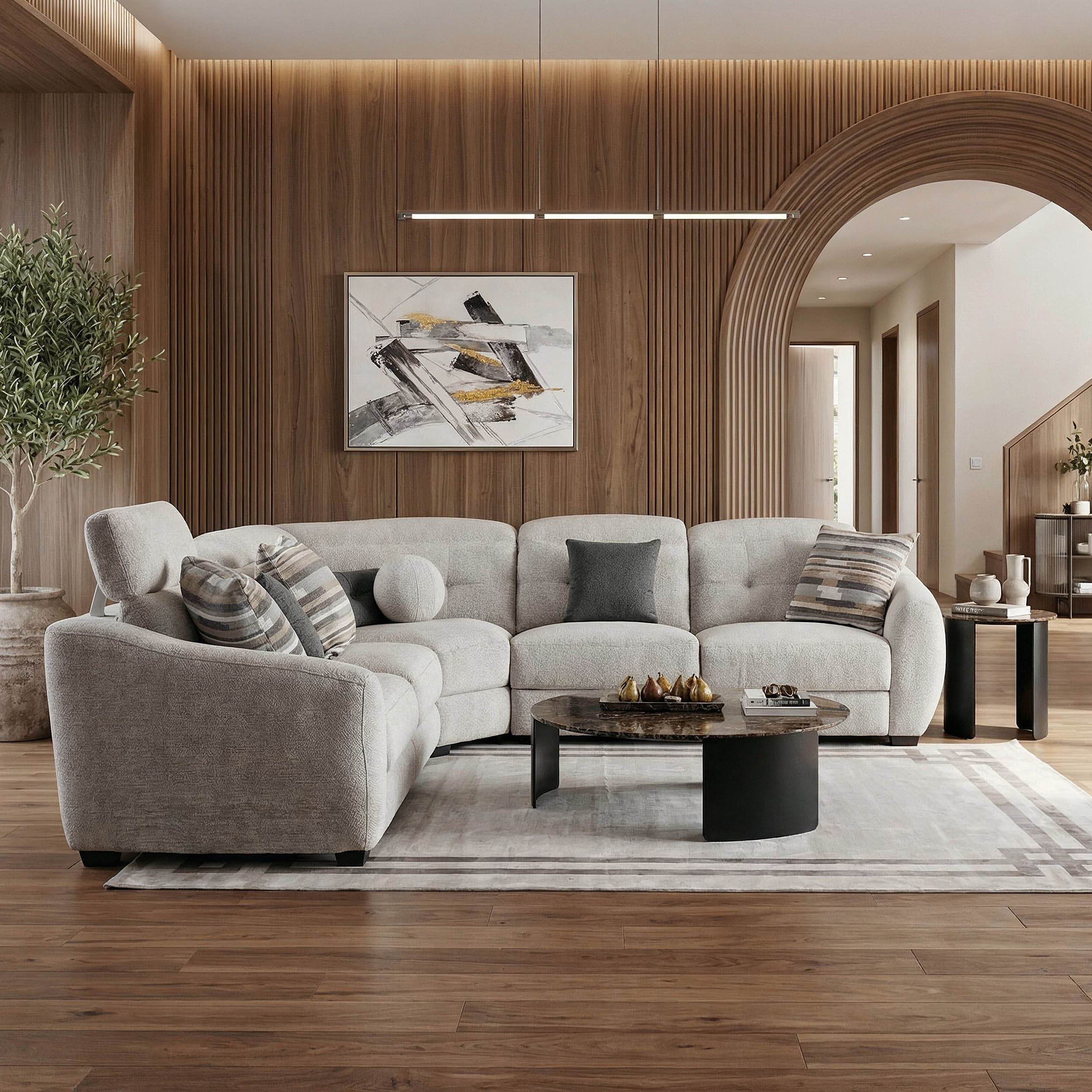 Laf dual power recliner sectional sofa