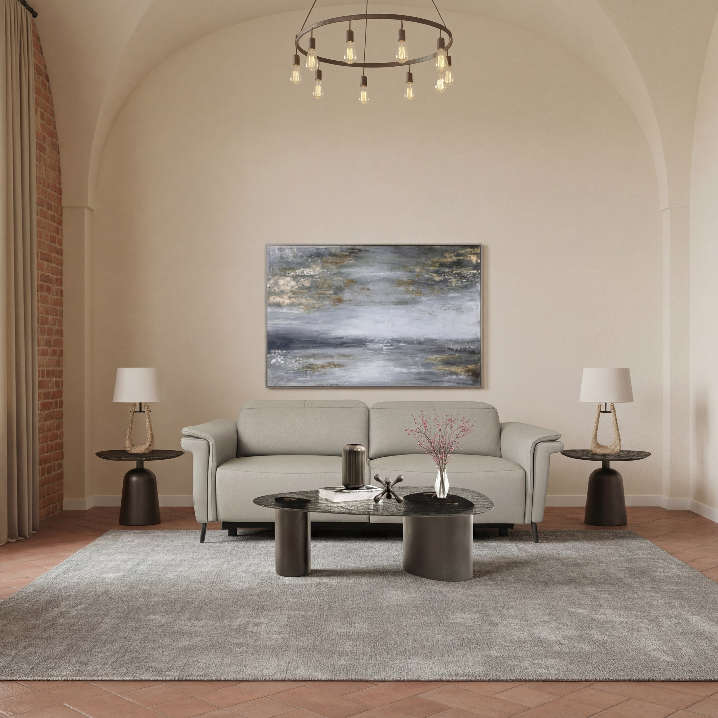 Quintessence tortora sectional 3 seater sofa- Nicoletti