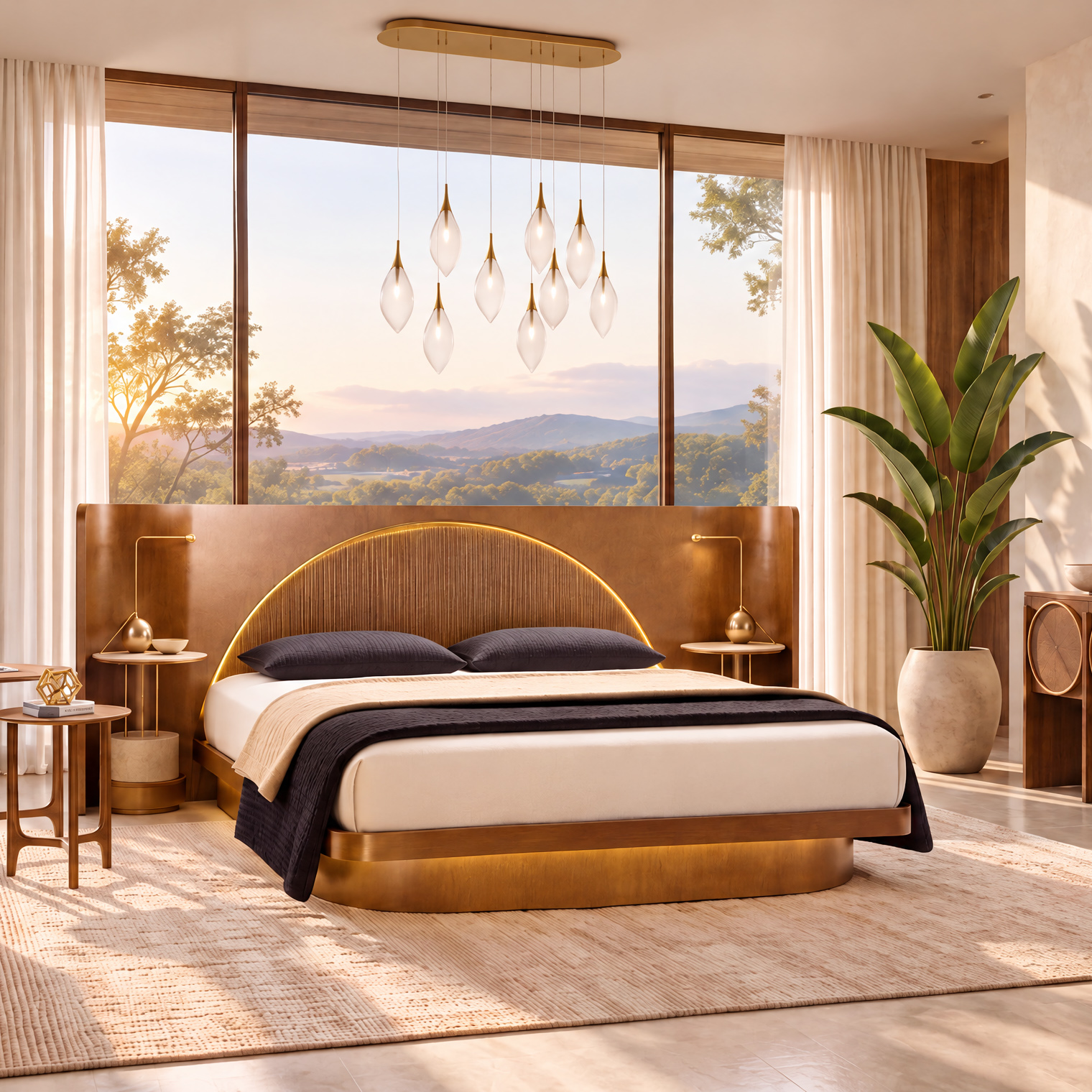 High light king platform bed- Uttermost